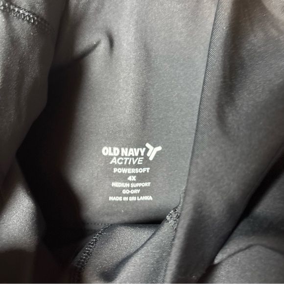 Old Navy Active Women Bra 3X Black Poly Blend Medium Support Powersoft Racerback - Picture 4 of 16